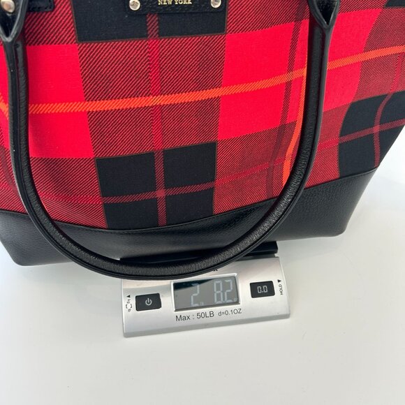 NWOT Kate Spade New York Medium Harmony Plaid Tote Bag With Black Leather Bottom - Picture 13 of 13